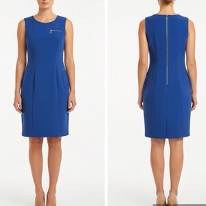 Calvin Klein Dress Royal Blue Sheath Zipper Back Sleeveless M Cocktail Work